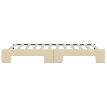 Divano Letto con Letto Estraibile Crema 90x200 cm in Tessuto - homemem39