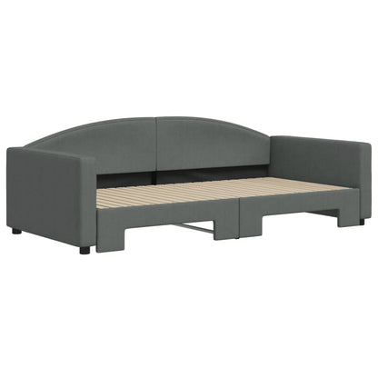 Divano Letto con Letto Estraibile Grigio Scuro 100x200 Tessuto - homemem39