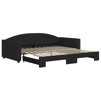 Divano Letto con Letto Estraibile Nero 100x200 cm in Tessuto - homemem39