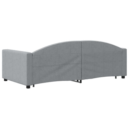 Divano Letto con Letto Estraibile Grigio Chiaro 90x190 Tessuto - homemem39