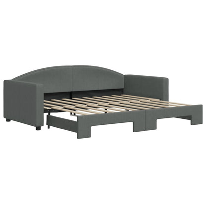 Divano Letto con Letto Estraibile Grigio Scuro 90x190cm Tessuto | homemem39