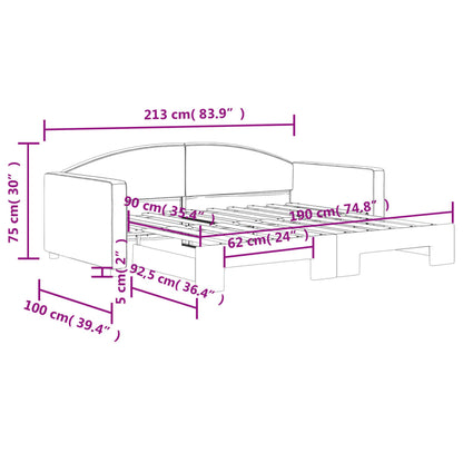 Divano Letto con Letto Estraibile Grigio Scuro 90x190cm Tessuto | homemem39