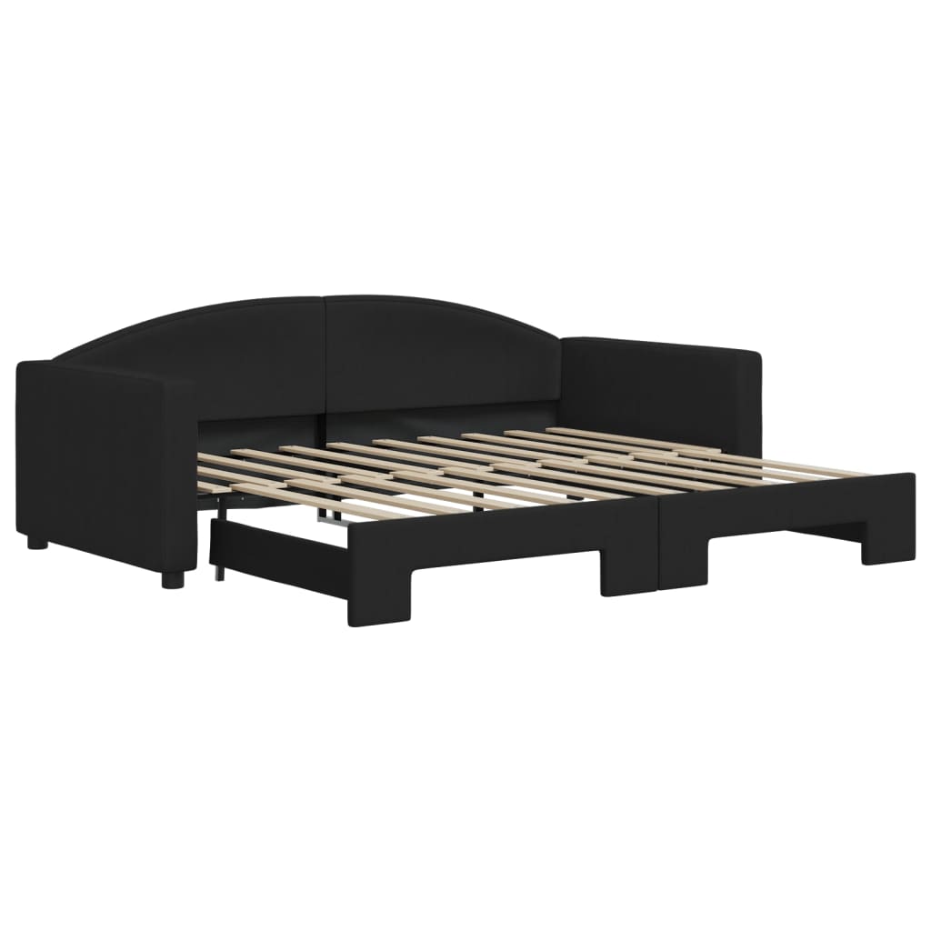 Divano Letto con Letto Estraibile Nero 90x190 cm in Tessuto - homemem39