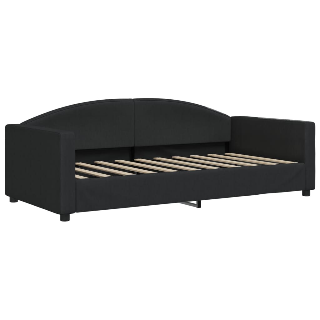 Divano Letto con Letto Estraibile Nero 90x190 cm in Tessuto - homemem39