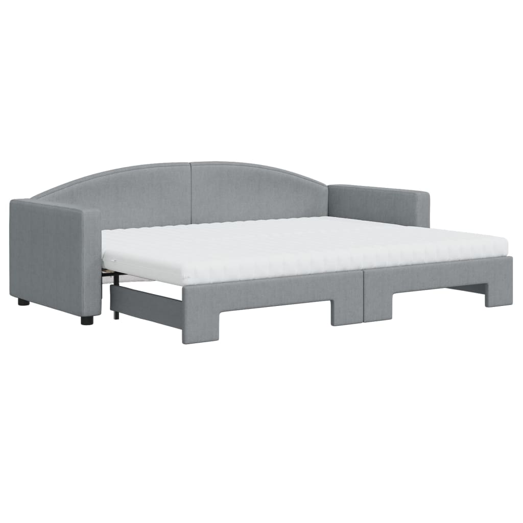 Divano Letto Estraibile Materassi Grigio Chiaro 80x200 Tessuto - homemem39