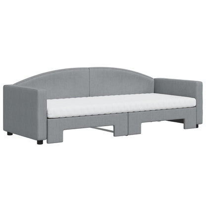 Divano Letto Estraibile Materassi Grigio Chiaro 80x200 Tessuto - homemem39