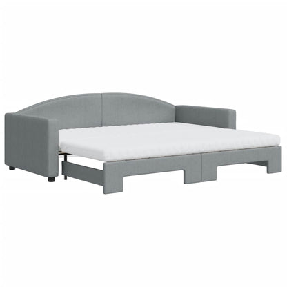 Divano Letto Estraibile Materassi Grigio Chiaro 90x200 Tessuto