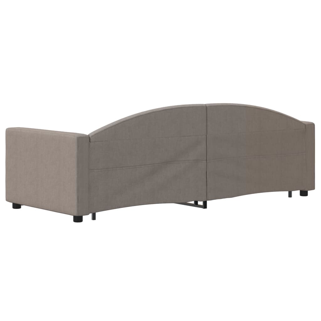 Divano Letto Estraibile con Cassetti Tortora 80x200 cm Tessuto
