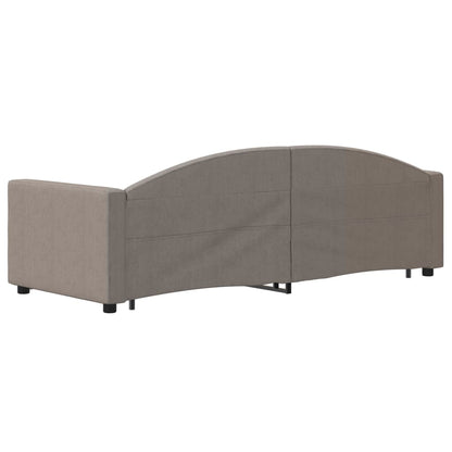 Divano Letto Estraibile con Cassetti Tortora 80x200 cm Tessuto