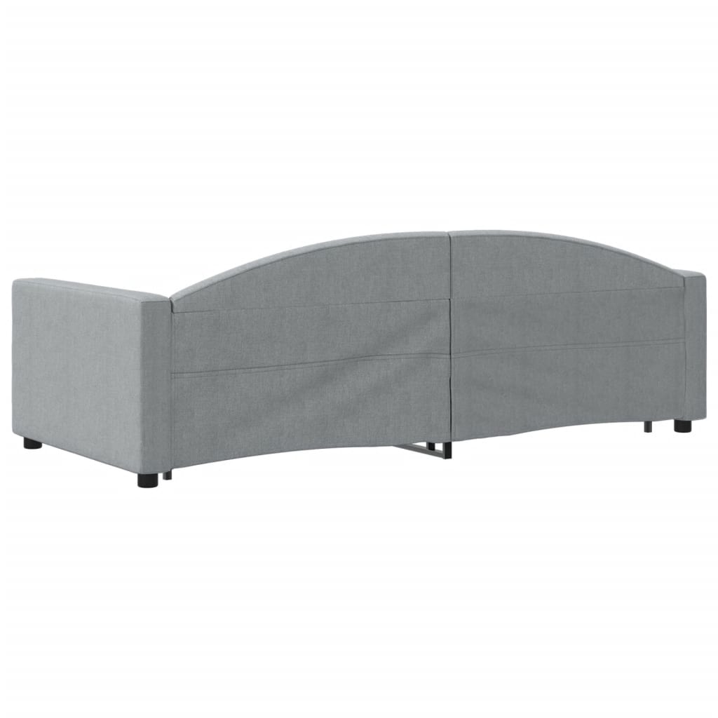 Divano Letto Estraibile Cassetti Grigio Chiaro 90x200cm Tessuto