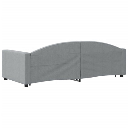 Divano Letto Estraibile Cassetti Grigio Chiaro 90x200cm Tessuto