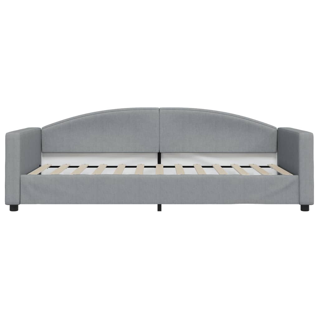 Divano Letto Estraibile Cassetti Grigio Chiaro 90x200cm Tessuto