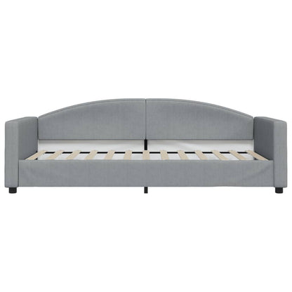Divano Letto Estraibile Cassetti Grigio Chiaro 90x200cm Tessuto