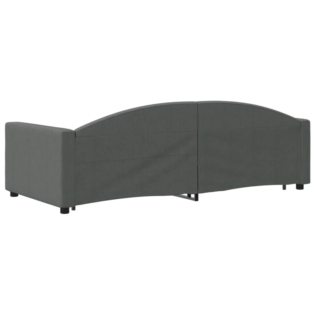 Divano Letto Estraibile Cassetti Grigio Scuro 90x200cm Tessuto