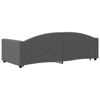 Divano Letto Estraibile Cassetti Grigio Scuro 90x200cm Tessuto