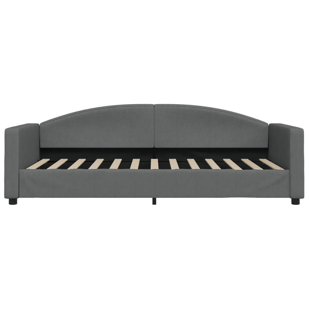 Divano Letto Estraibile Cassetti Grigio Scuro 90x200cm Tessuto