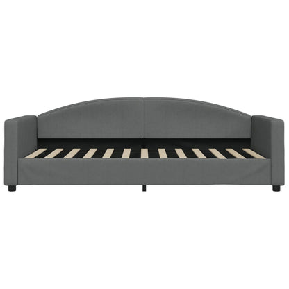 Divano Letto Estraibile Cassetti Grigio Scuro 90x200cm Tessuto
