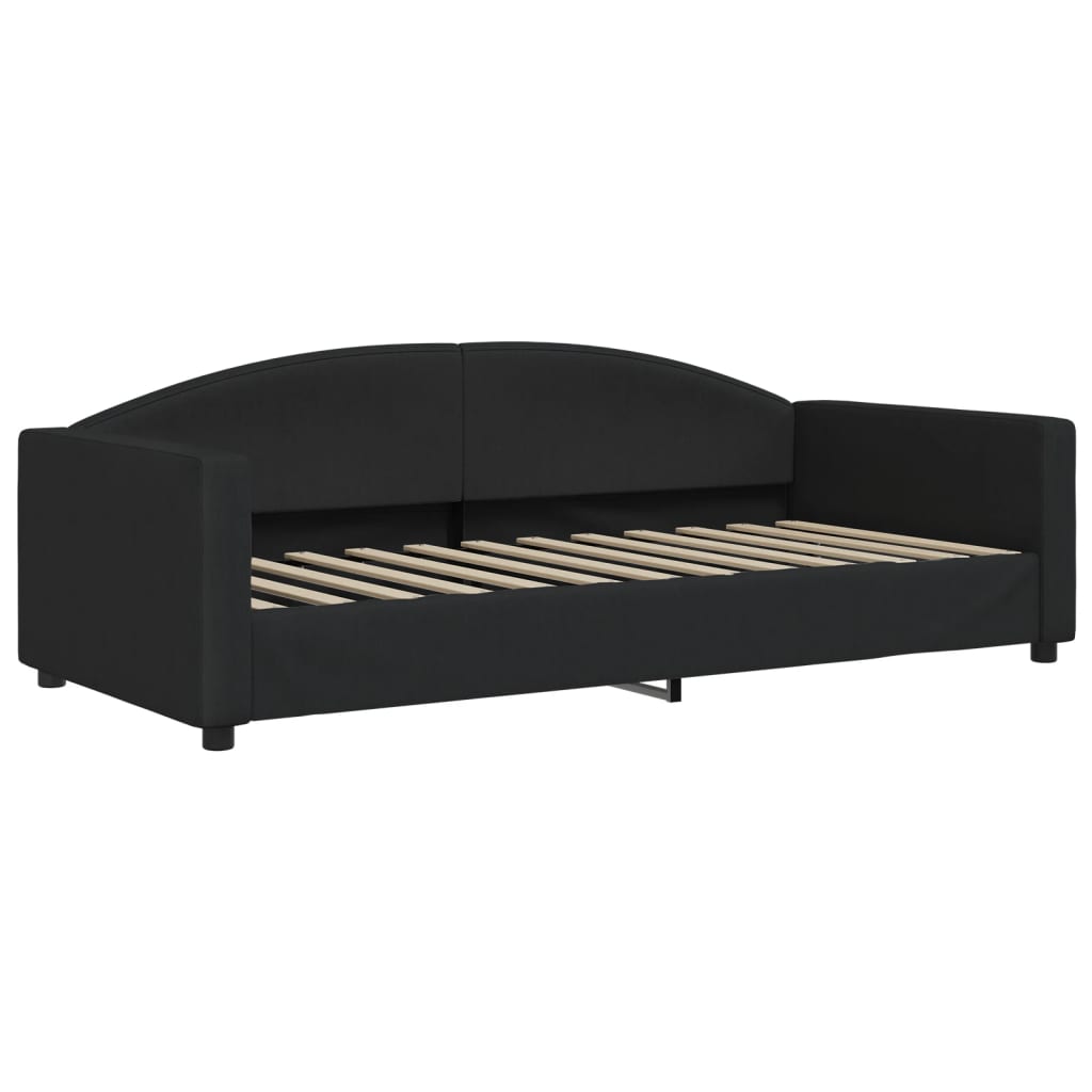 Divano Letto Estraibile con Cassetti Nero 90x200 cm in Tessuto - homemem39