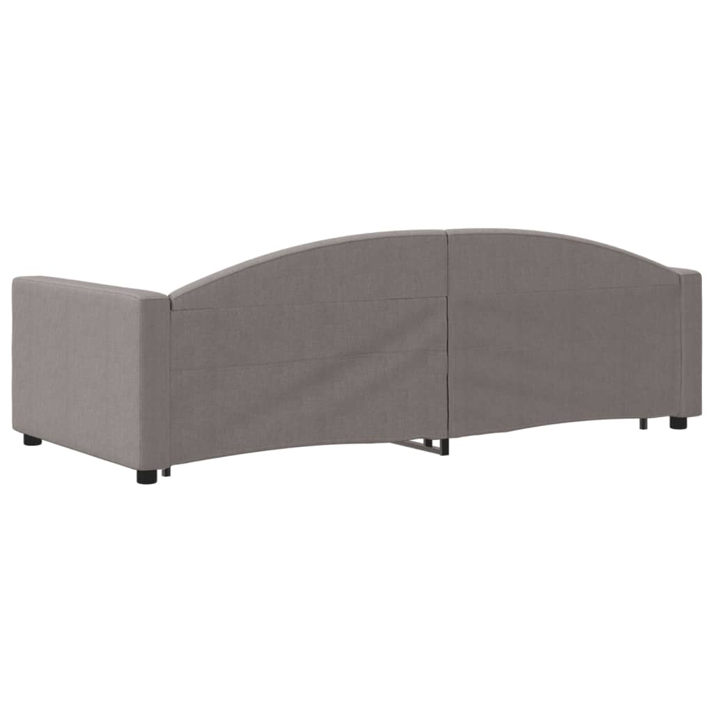 Divano Letto Estraibile con Cassetti Tortora 90x200 cm Tessuto