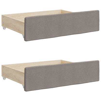 Divano Letto Estraibile con Cassetti Tortora 90x200 cm Tessuto