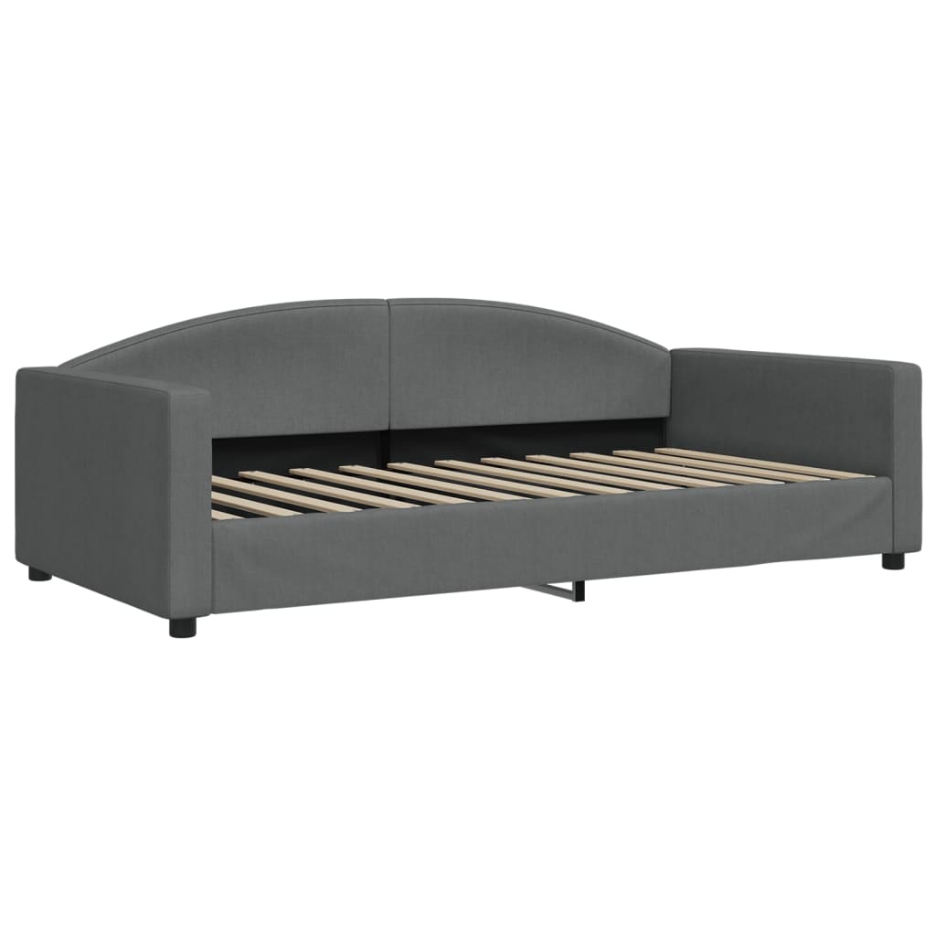 Divano Letto Estraibile Cassetti Grigio Scuro 100x200cm Tessuto - homemem39