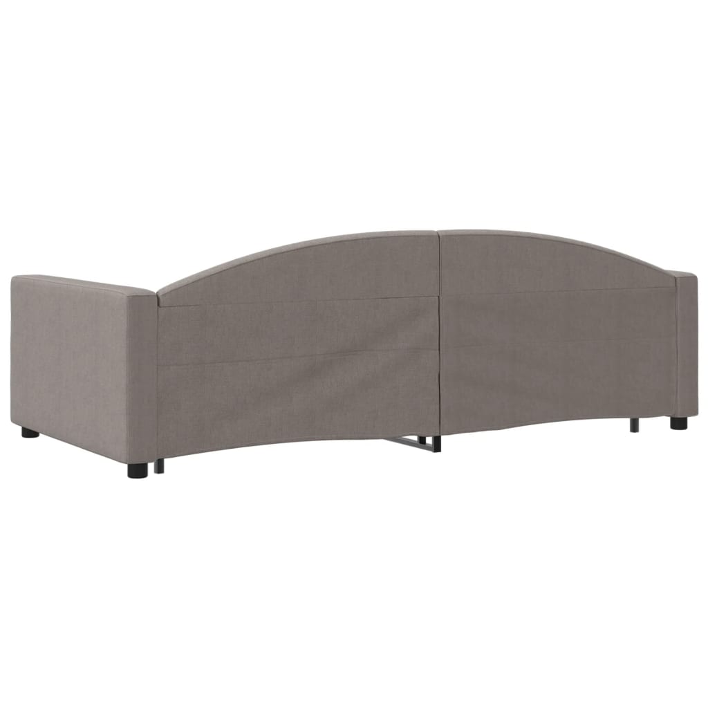 Divano Letto Estraibile con Cassetti Tortora 100x200 cm Tessuto
