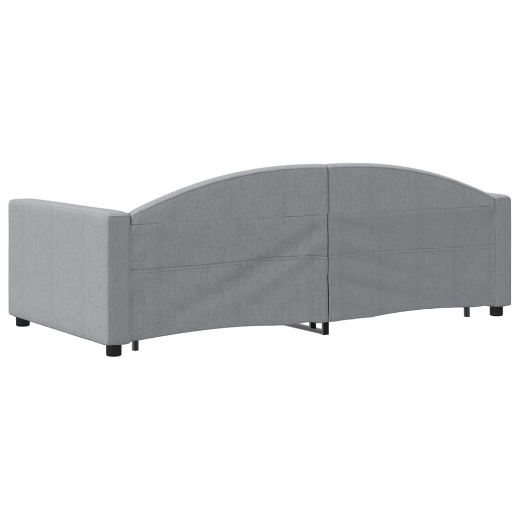 Divano Letto Estraibile Cassetti Grigio Chiaro 90x190cm Tessuto - homemem39