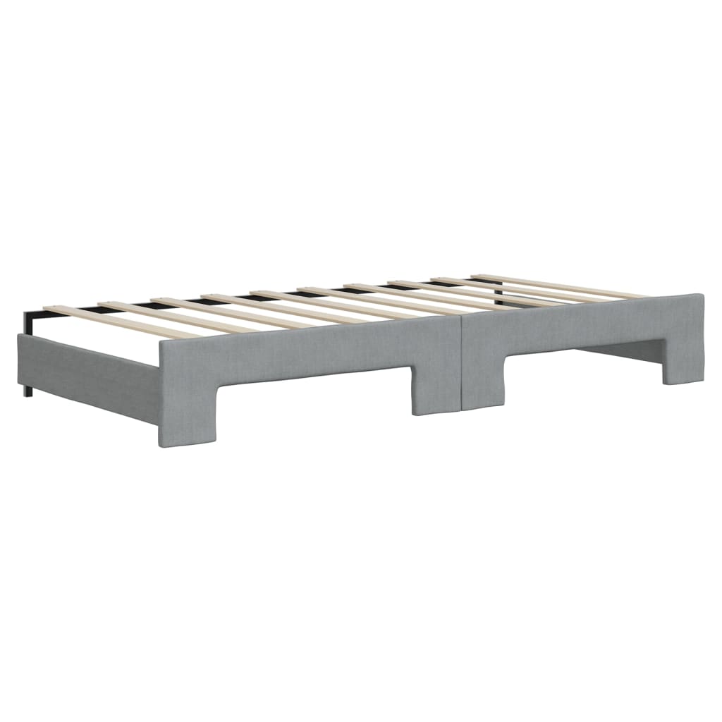 Divano Letto Estraibile Cassetti Grigio Chiaro 90x190cm Tessuto - homemem39