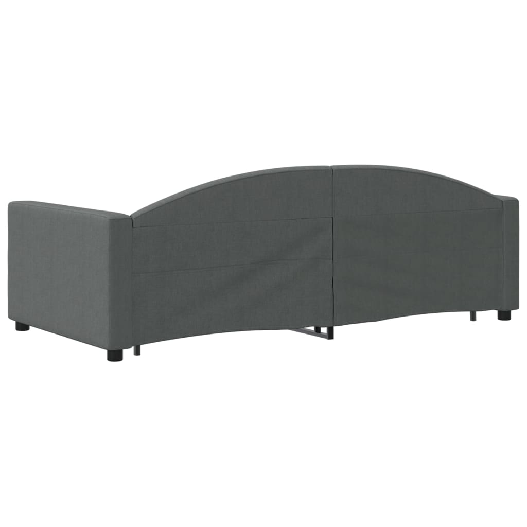 Divano Letto Estraibile Cassetti Grigio Scuro 90x190cm Tessuto | homemem39