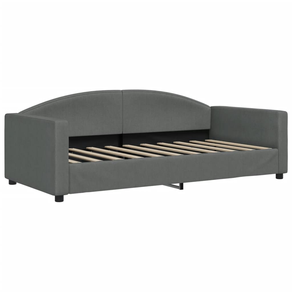 Divano Letto Estraibile Cassetti Grigio Scuro 90x190cm Tessuto | homemem39
