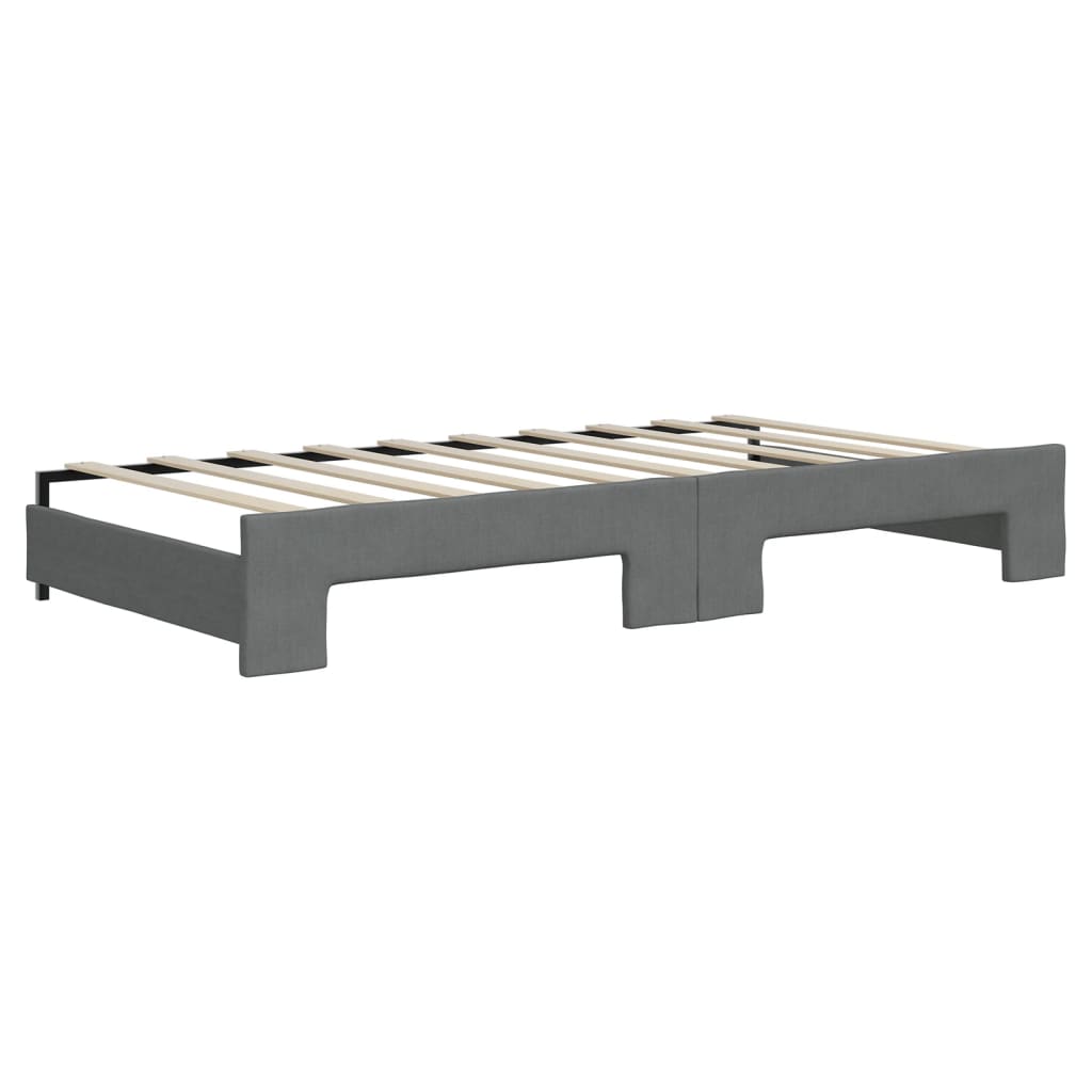 Divano Letto Estraibile Cassetti Grigio Scuro 90x190cm Tessuto | homemem39