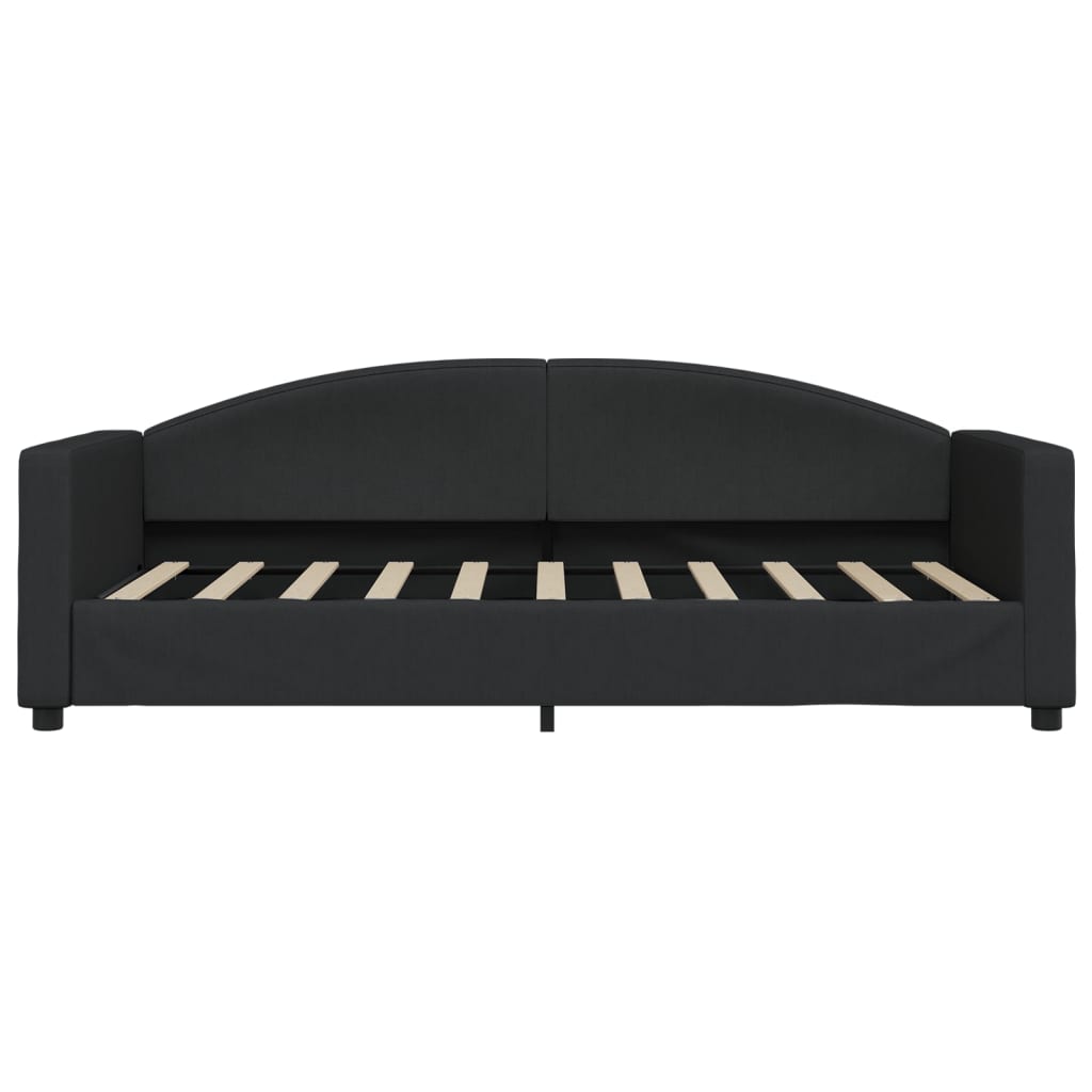 Divano Letto Estraibile con Cassetti Nero 90x190 cm in Tessuto - homemem39