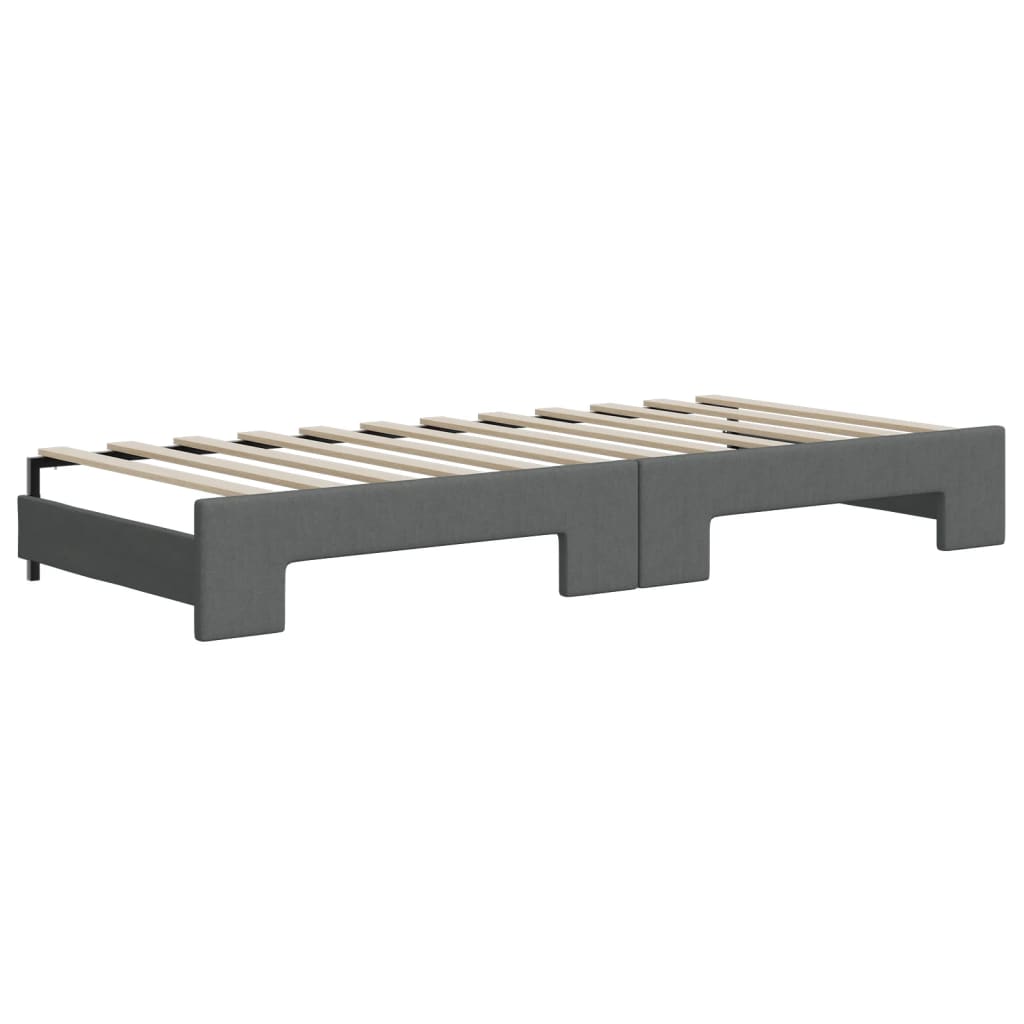 Divano Letto Estraibile Cassetti Grigio Scuro 80x200cm Tessuto - homemem39