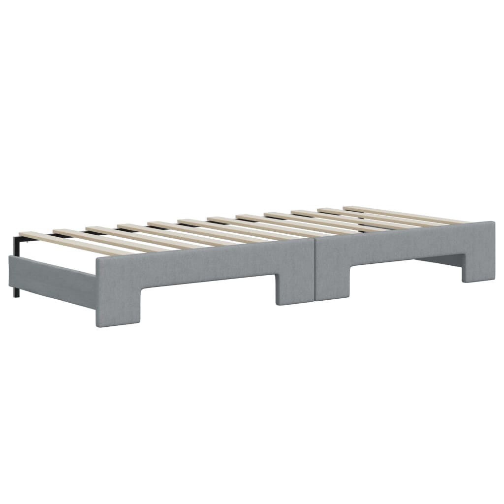 Divano Letto Estraibile Cassetti Grigio Chiaro 100x200 Tessuto - homemem39