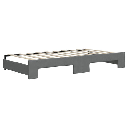 Divano Letto Estraibile Cassetti Grigio Scuro 90x190cm Tessuto