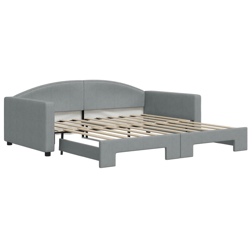 Divano Letto con Letto Estraibile Grigio Chiaro 100x190 Tessuto | homemem39