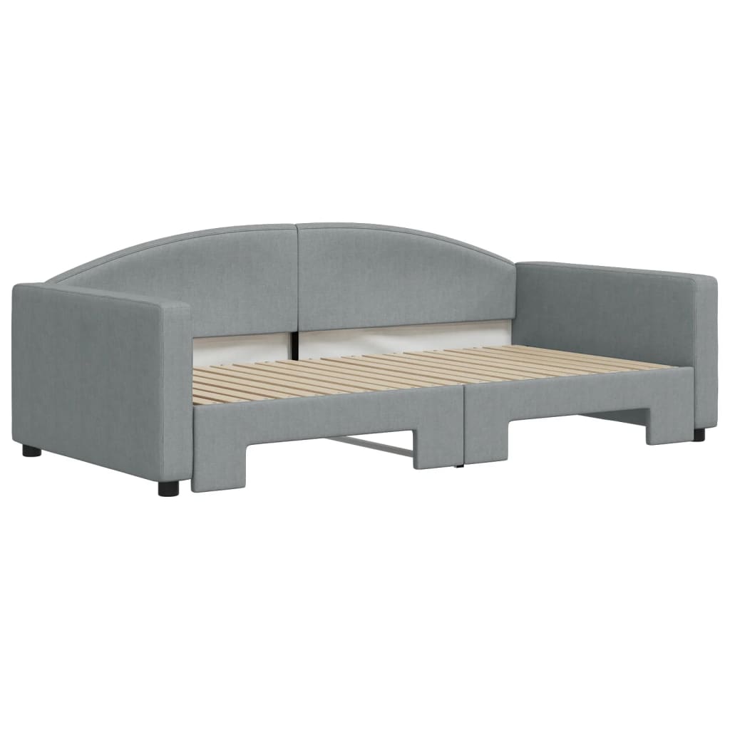 Divano Letto con Letto Estraibile Grigio Chiaro 100x190 Tessuto | homemem39