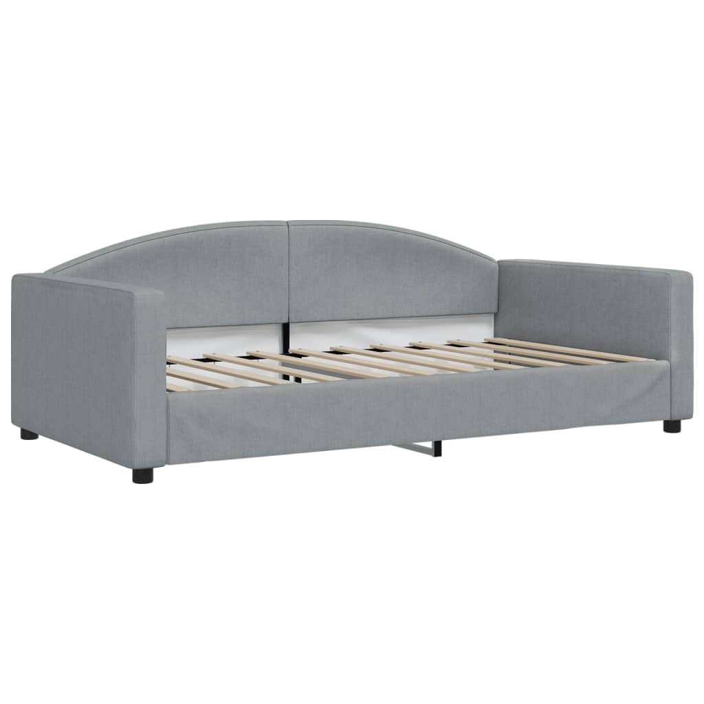 Divano Letto con Letto Estraibile Grigio Chiaro 100x190 Tessuto | homemem39