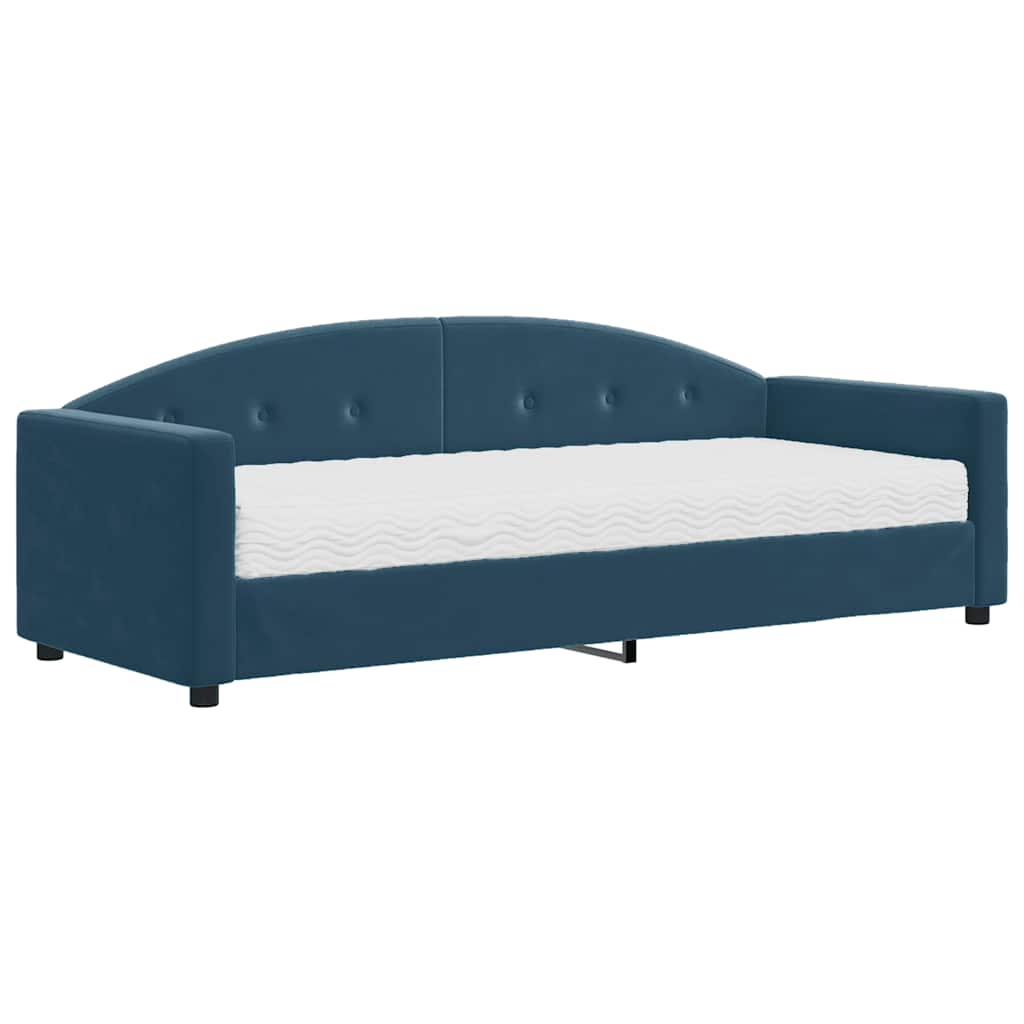 Divano Letto con Materasso Blu 80x200 cm in Velluto | homemem39