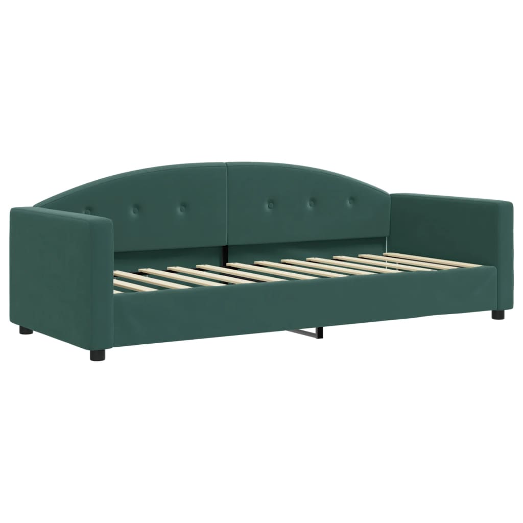 Divano Letto con Materasso Verde Scuro 80x200 cm in Velluto - homemem39