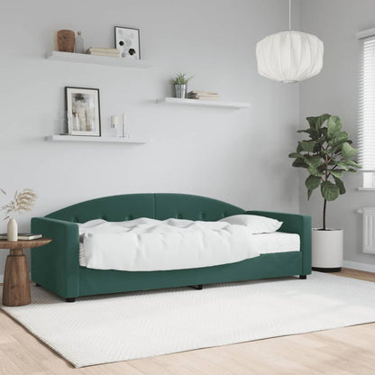 Divano Letto con Materasso Verde Scuro 80x200 cm in Velluto - homemem39