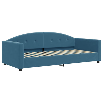 Divano Letto con Materasso Blu 90x200 cm in Velluto - homemem39