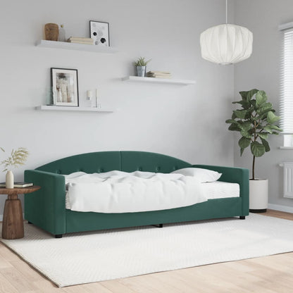 Divano Letto con Materasso Verde Scuro 90x200 cm in Velluto - homemem39