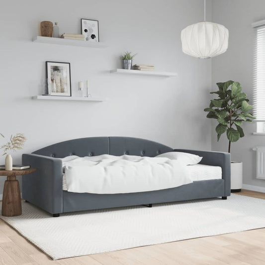 Divano Letto con Materasso Grigio Scuro 100x200 cm in Velluto - homemem39