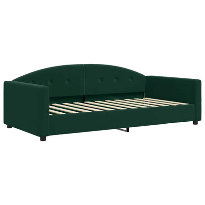 Divano Letto con Materasso Verde Scuro 100x200 cm in Velluto | homemem39