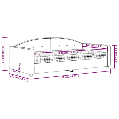 Divano Letto con Materasso Verde Scuro 100x200 cm in Velluto | homemem39