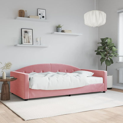 Divano Letto con Materasso Rosa 100x200 cm in Velluto - homemem39