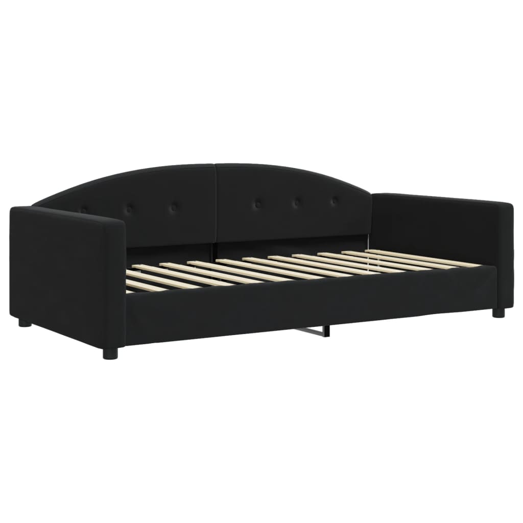 Divano Letto con Materasso Nero 100x200 cm in Velluto | homemem39