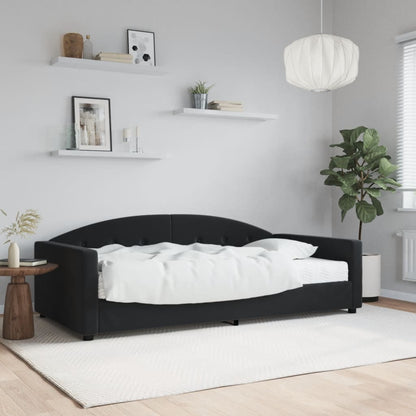 Divano Letto con Materasso Nero 100x200 cm in Velluto | homemem39