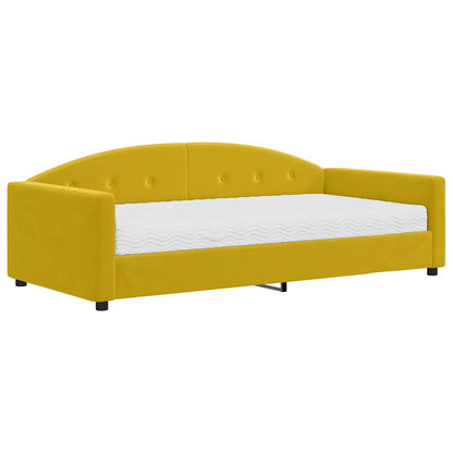 Divano Letto con Materasso Giallo 100x200 cm in Velluto | homemem39